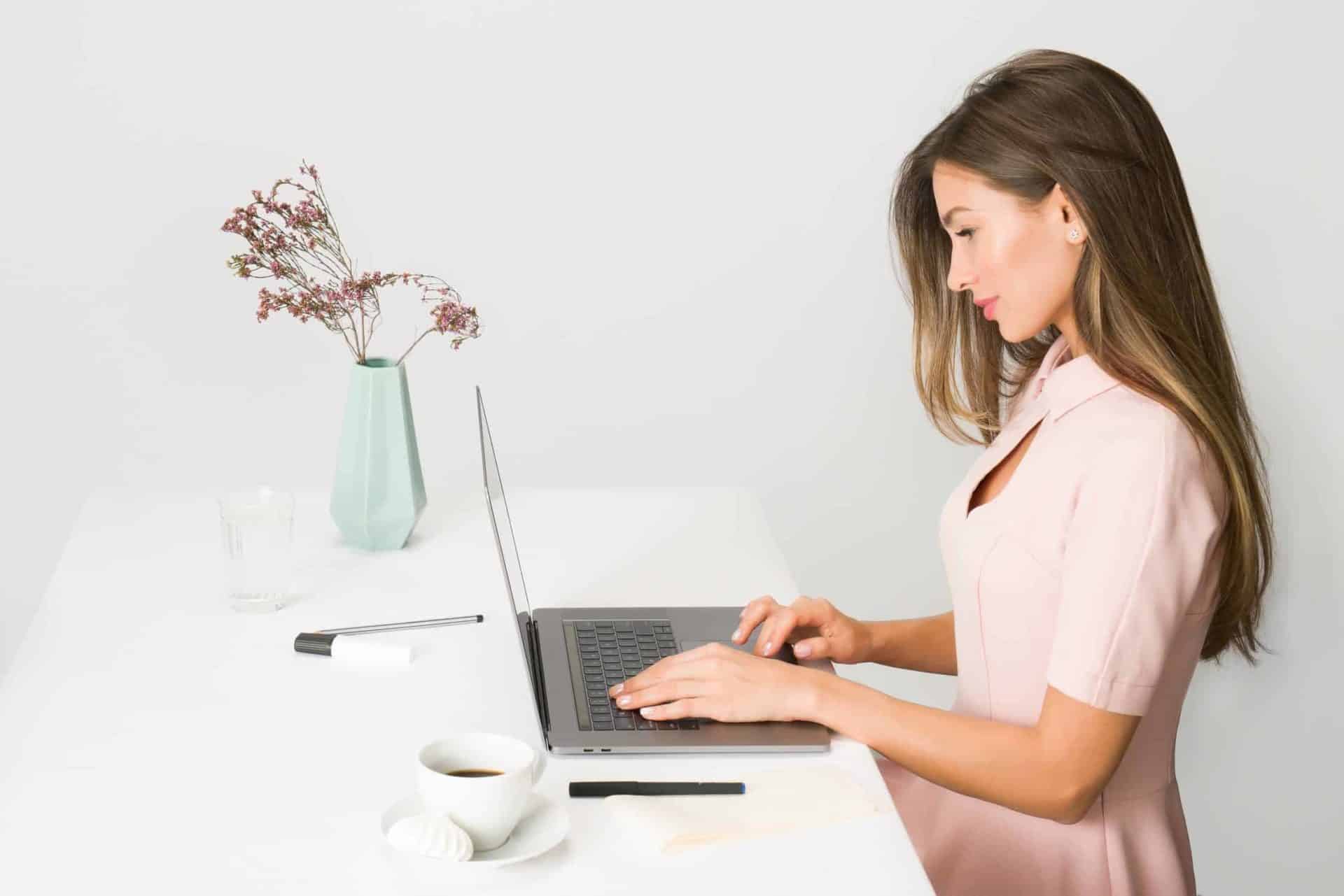 Woman Working In a Virtual Office Meeting Room